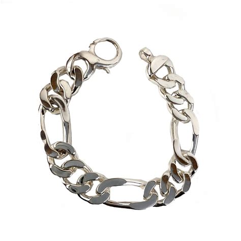 925 Silver Figaro Chain Bracelet for Men | Buy Online