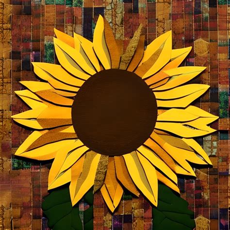 Sunflower Patchwork Quilt Art Print Free Stock Photo Public Domain