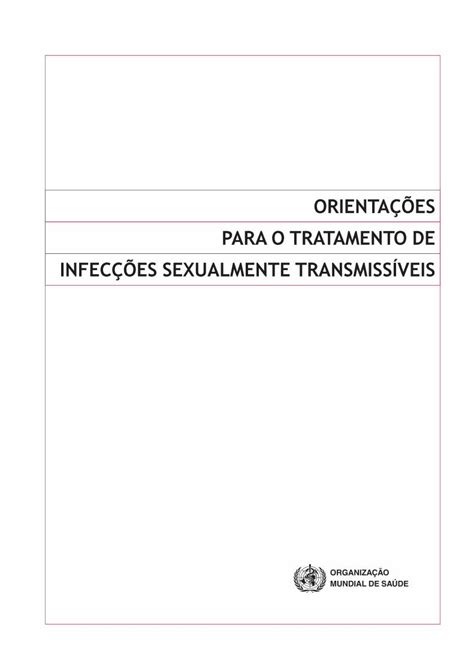 Pdf Orientações Para O Tratamento De Infecções Sexualmente