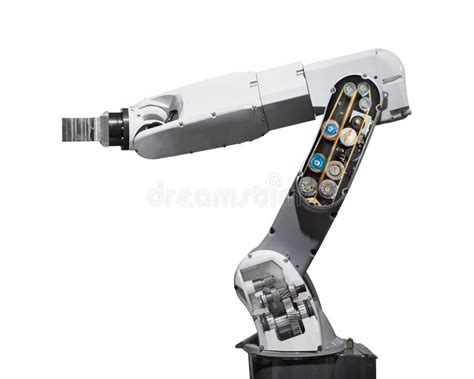Industry Robotic Arm Isolated on White Background with Path Stock Image ... 
