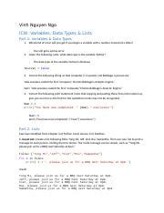 ICW Variable Data Types Lists 1 Vinh Nguyen Ngo Docx Vinh Nguyen