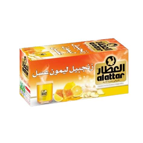 Alattar Tea Ginger Lemon Honey 20 Bags 36g126oz العطار زنجبيل و ليمون