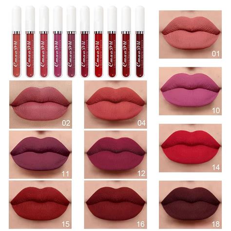 10pcs Liquid Matte Lipstick Set For Dark Skin Women Long Lasting Matte Lipstick Pack