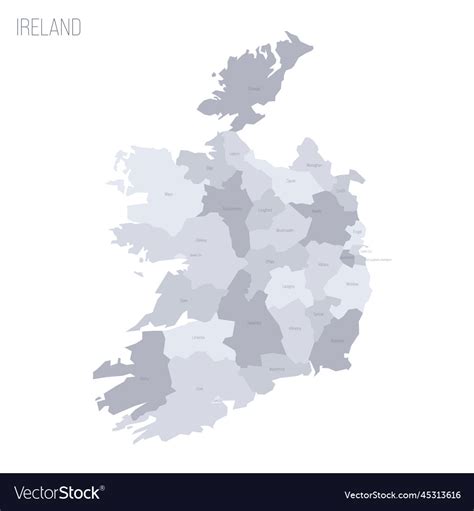 Ireland political map of administrative divisions Vector Image