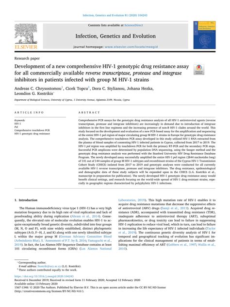 Pdf Development Of A New Comprehensive Hiv 1 Genotypic Drug Resistance Assay For All