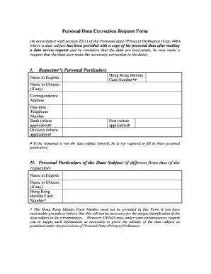 Fillable Online Ofnaa Gov Personal Data Correction Request Form