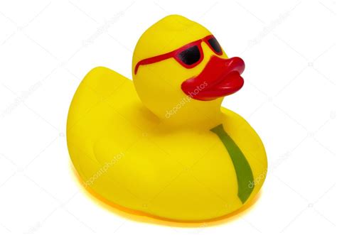 Rubber ducky with glasses | Yellow rubber duck with glasses on white ...