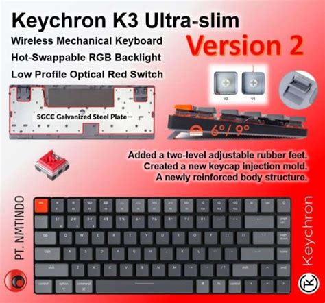 Promo Produk Ori Keychron K Version Hot Swappable Rgb Backlight Optical Red Switch