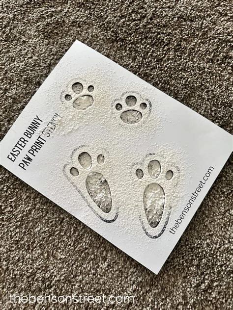 Free Easter Bunny Footprint Stencil Printable Template The Benson Street