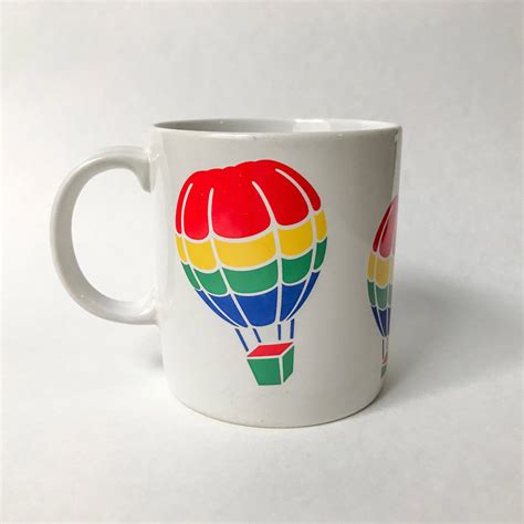 Rainbow Hot Air Balloon Mug Vintage S FTD Coffee Mug Etsy
