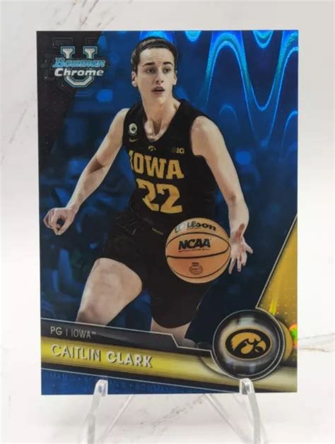 Bowman U Chrome University Caitlin Clark Blue Wave Refractor