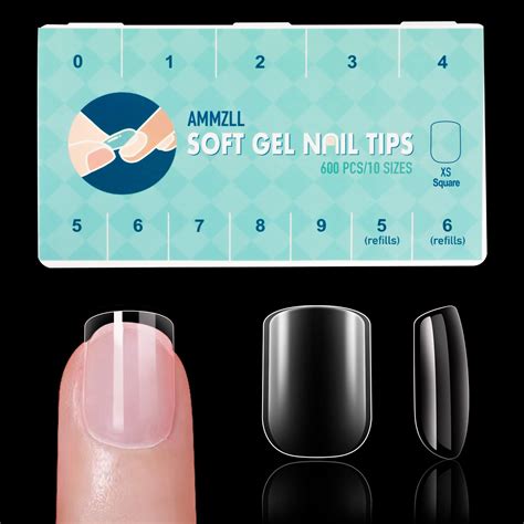 Amazon Ammzll Pcs Extra Extra Short Square Gel X Nail Tips