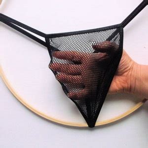 Men S G String Thong Sheer Naked FISH NET Black Sheer Y Back Air Light Breezy Exotic Lingerie