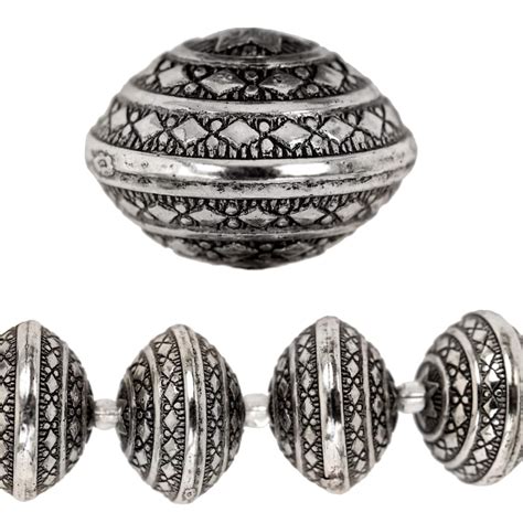 Bead Gallery® Metal Beads Large Silver Rondelle