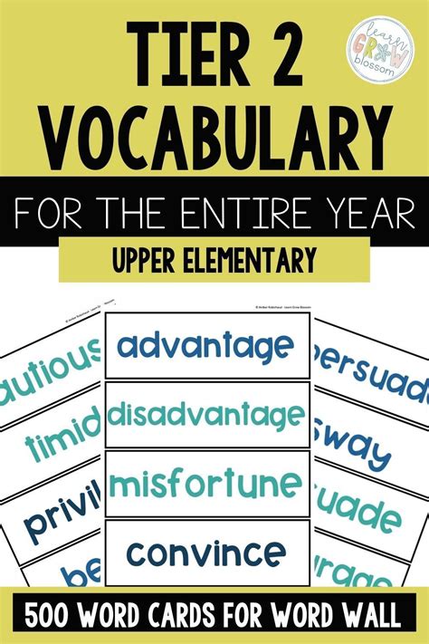 Tier 2 Vocabulary System With Word Card Sets For The Entire Year