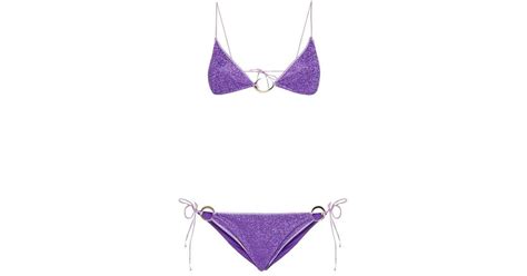 Oséree Lumiere O kini Lame Bikini in Purple Lyst Canada