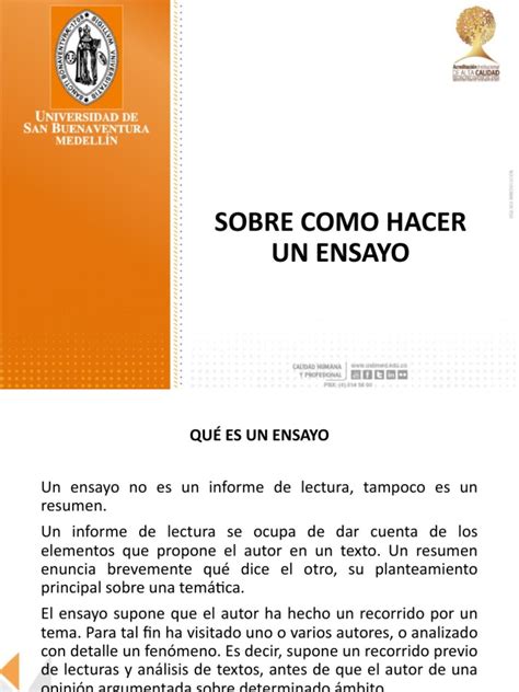 Cómo Se Escribe Un Ensayo Pdf Ensayos Autor