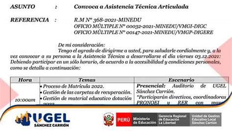 Directivos Coordinadoras Pronoei Y Rer Convoca A Asistencia T Cnica