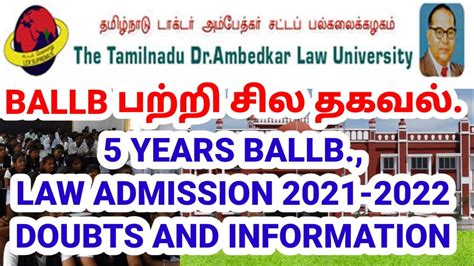 Tndalu Law Admission 2021 2022 Ballb Law Admission Law Degree Course