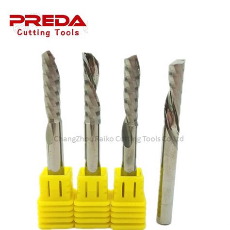 Down Cut Cutter Left Helical One Flute Left Spiral Cnc Router Bits