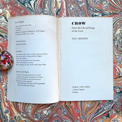 The Crow Ted Hughes 1974 First Edition Paperback Published By Faber And Faber Rare Poetry Book