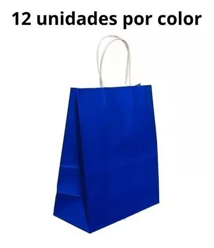 Bolsas De Papel Kraf De Colores 12 Unidades Cuotas Sin Interés