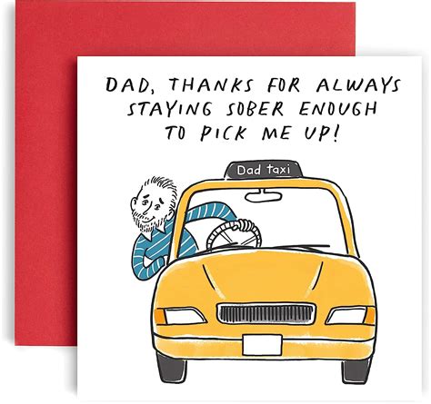 Huxters Funny Dad Birthday Card Dad Taxi Driver Joke