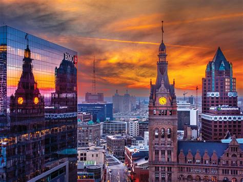 Milwaukee Skyline At Sunset In January Milwaukee Magazine