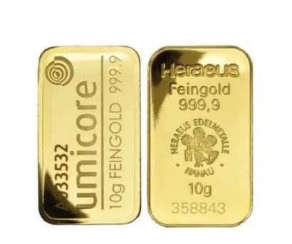 Злиток золота 10 грам без упаковки , ціна 47 200 грн | Goldrwsbank