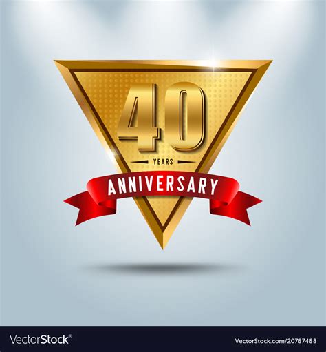 40 Years Anniversary Celebration Logotype Vector Image