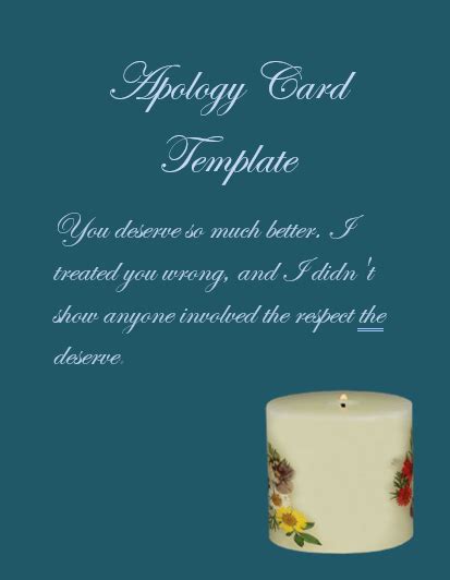 Apology Card Template | Free Word Templates