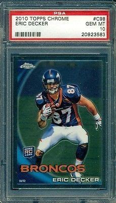 Nice 2010 TOPPS CHROME ERIC DECKER C98 ROOKIE CARD PSA 10 For Sale