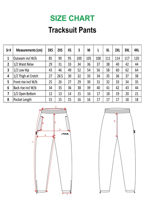 Size Chart Jogger Pants 28 Eubi Eu 59 Off