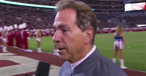 Embarrassed Nick Saban Halftime Interview Doesnt Go Well For Espn