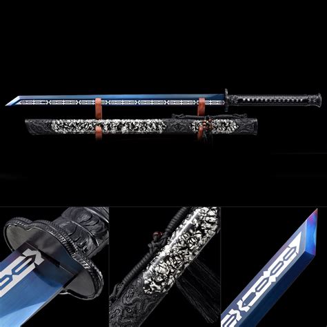 Handmade Spring Steel Blue Blade Real Japanese Ninjato Ninja Sword With