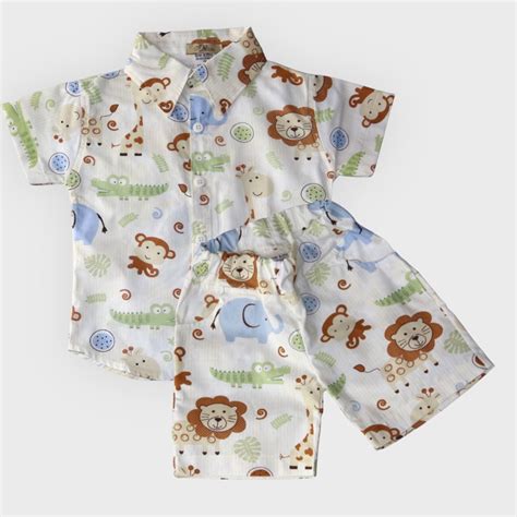 Roupa Mauricinho Conjunto Tem Tico Safari Infantil Menino Elo