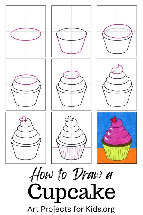 Easy How to Draw a Cupcake Tutorial Video and Cupcake Coloring Page ...