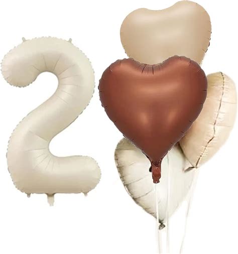 Amazon.com: 3rd Birthday Party Decorations Cream White Number 3 Foil Balloon, Love Shape ...