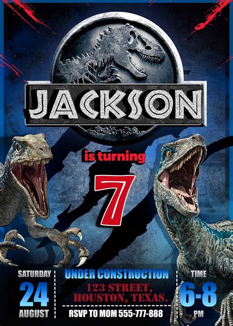 Jurassic World Birthday Party Invitation Terrific Invite