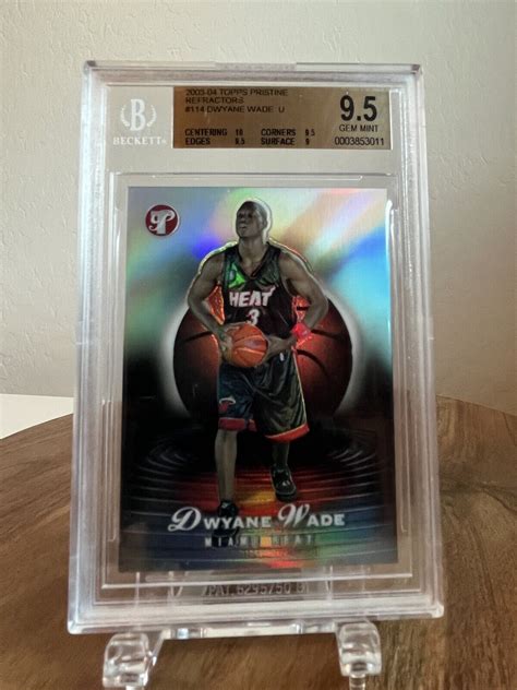 2003 04 Topps Pristine Refractor Dwyane Wade 425 499 RC 114 BGS 9 5