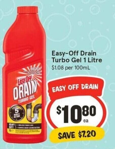 Easy Off Drain Turbo Gel 1 Litre Offer At IGA