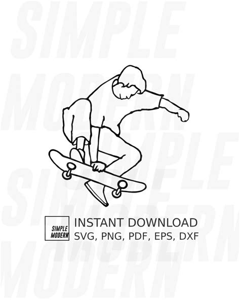 Skater On Skateboard Vector File Simple Modern Svg