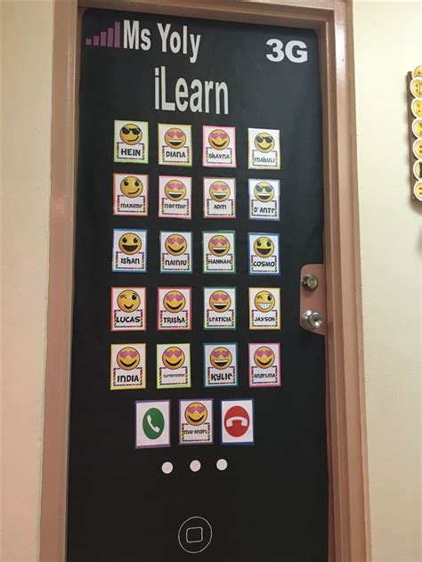 Iphone Classroom Door Emoji Themed Classroom Door Classroom Themes