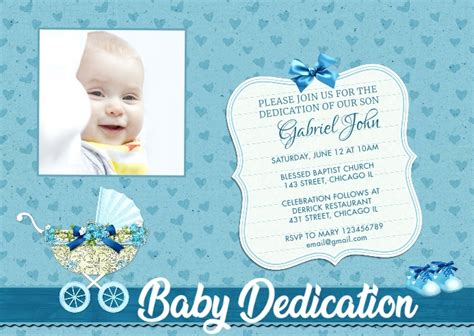 Baby Dedication Invitation Template - Pink Blue Gender Reveal Baby ...