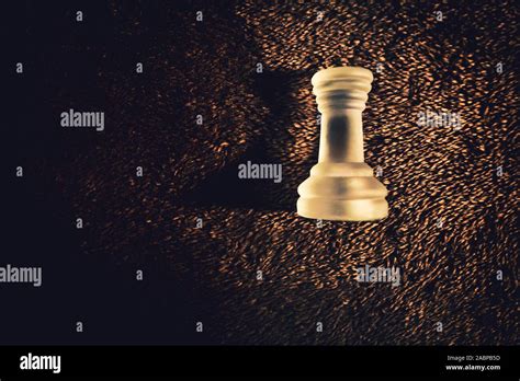 Frosted Rook Chess Piece On Dramatic Background Stock Photo Alamy