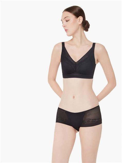 BF 00649 Lace Short Brief Black SATAMI Lingerie 蕾絲低腰平口內褲 黑 SATAMI 網上商店