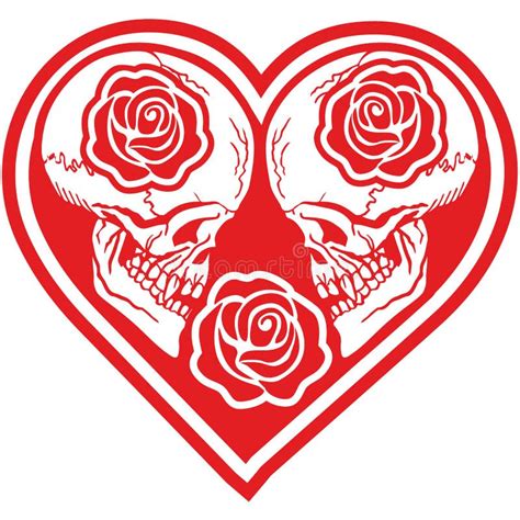 Valentines Skull With Heart Stock Illustration Illustration Of Design