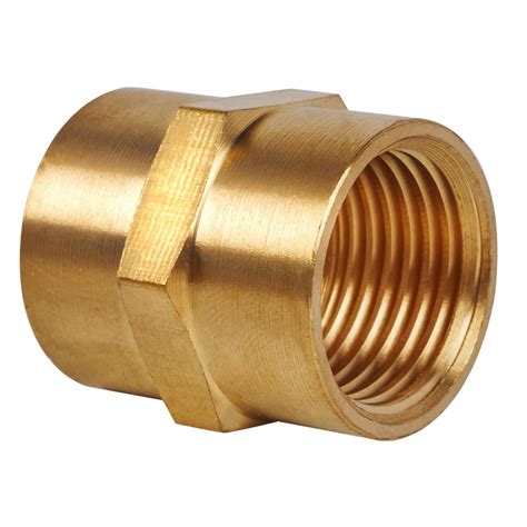 JUWO Brass Pipe Coupler 1 X 1 NPT Female Hex Coupler For Air