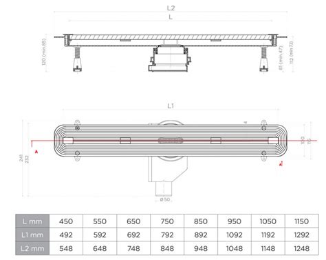 Pestan CONFLUO Slim line zuhanyfolyóka, 950 mm 13000303 | SzaniterPlaza ...