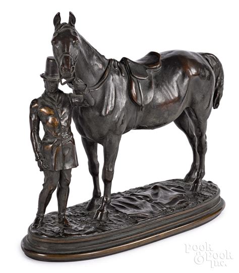 Alfred Barye, bronze horse and handler - auctions & price archive